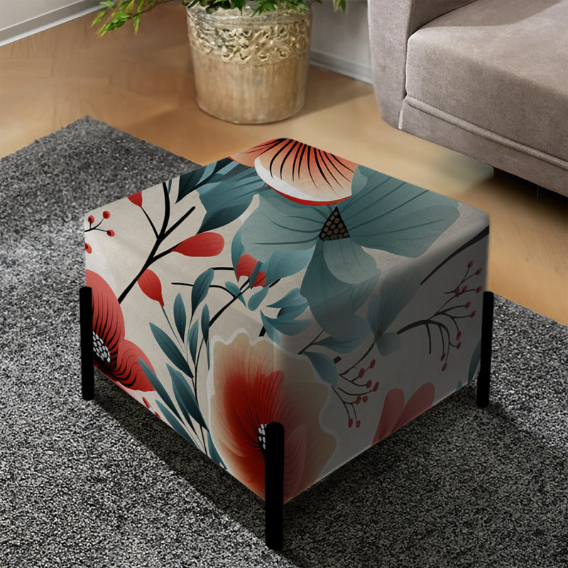 Motif floral bleu et rouge Coastal Elegance