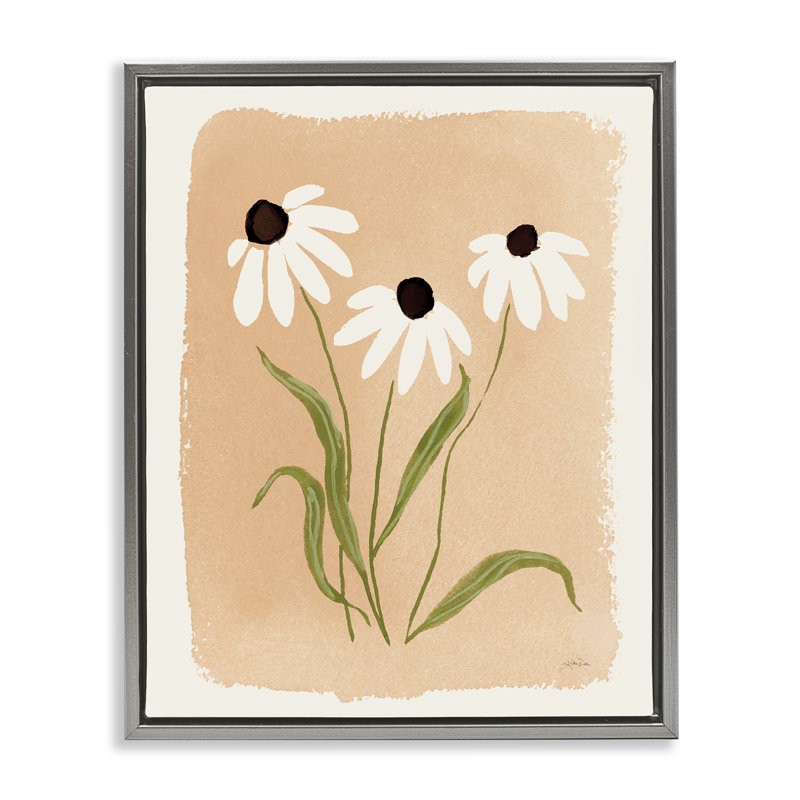 «Daisy Meadow Treasures», art mural encadré sur toile flottante, design par Katrina Pete, Cadre flottant gris lustré