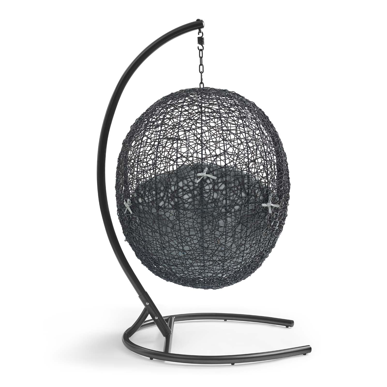 Modway Encase Swing Outdoor Patio Lounge Chair, Gray