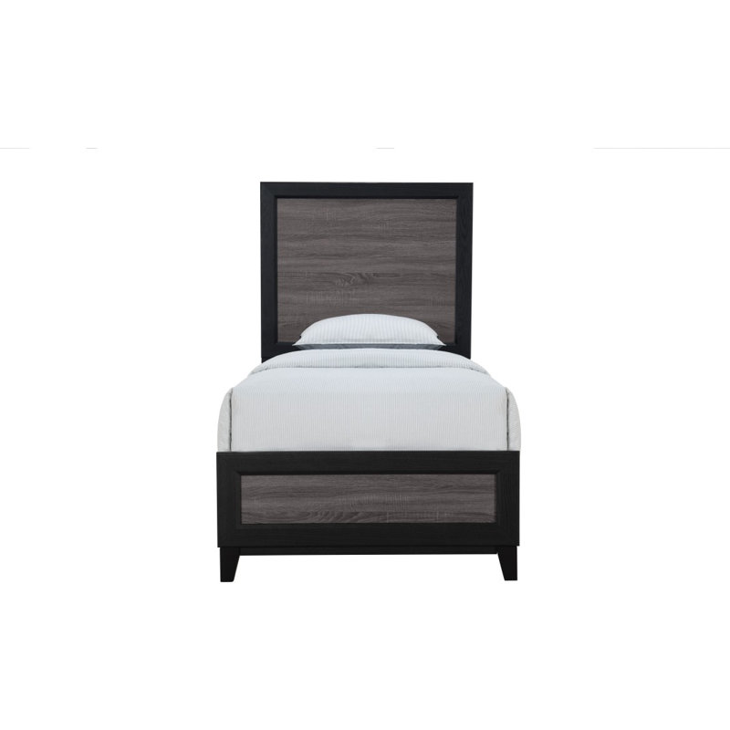 LIT DOUBLE GRIS SOLUTO ET NOIR, Lit simple