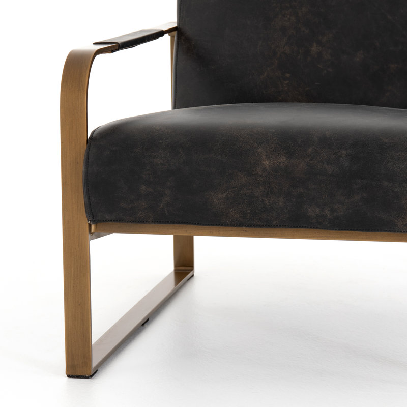 Jules Armchair, Realto Ebony Top Grain Leather