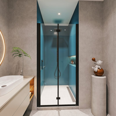 Porte de douche pivotante universelle à ajustement de 1 3/8 po avec finition en verre trempé de 1/4 po 3472