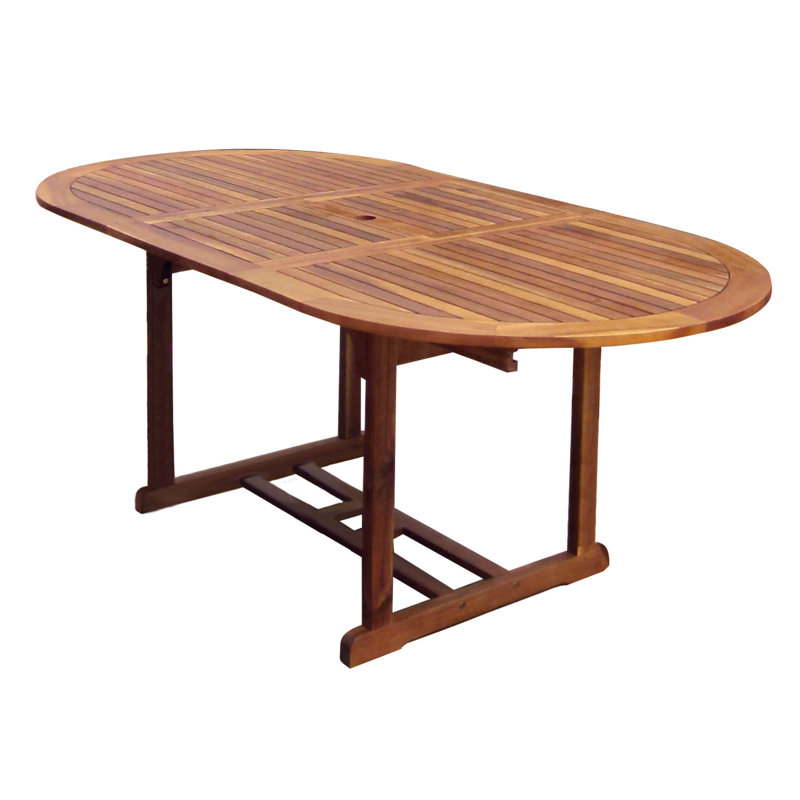 Oval Wooden Extendable Outdoor Dining Table