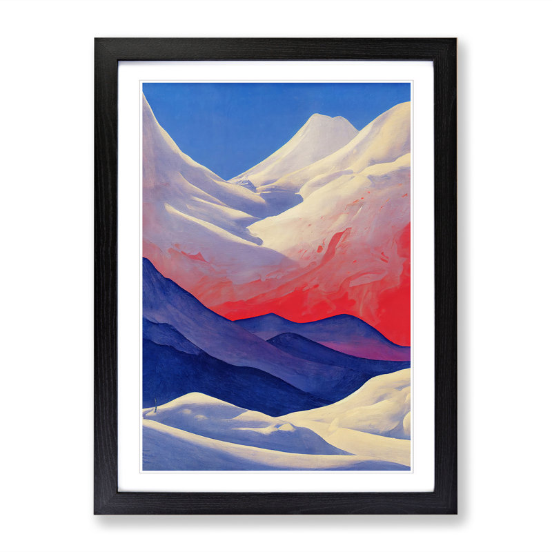 Modern Winter Landscape - Picture Frame Print, Black, 64cm H x 46cm W x 2cm D