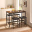 Ensemble de table de salle à manger 5 pièces de style pub, table de pub de style industriel, 4 chaises de bar en cuir PU, brun rustique, l 47,2 po x l 23,6 po x H 35,4 po