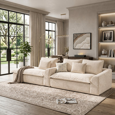 Canapé modulaire en forme de L de 103 po, sans assemblage requis, 103 po