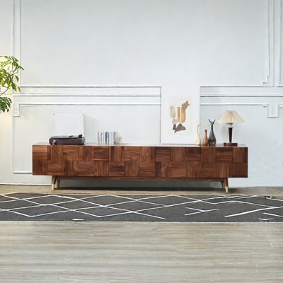Modern light luxury black walnut TV cabinet