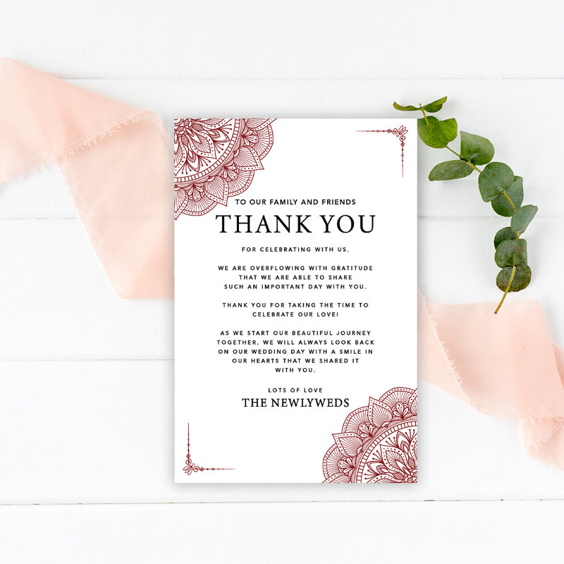 Élégantes cartes de mariage ornées pour la réception de table, assiettes à dîner, famille, amis, paquet de 56, Burgundy