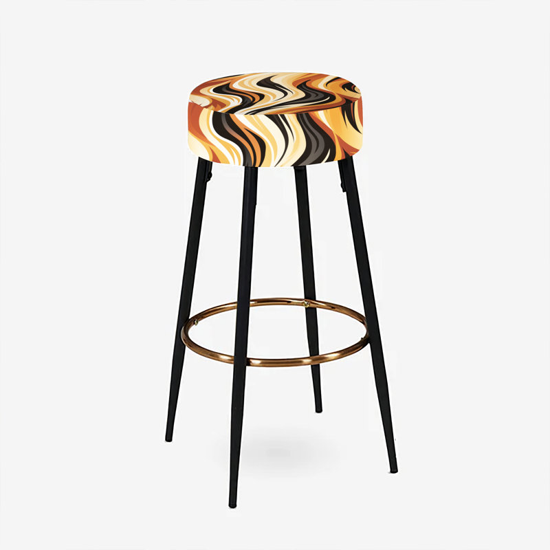 Mocha Zebra Stripes Striped Pattern - Abstract Bar Stools Set Of 2