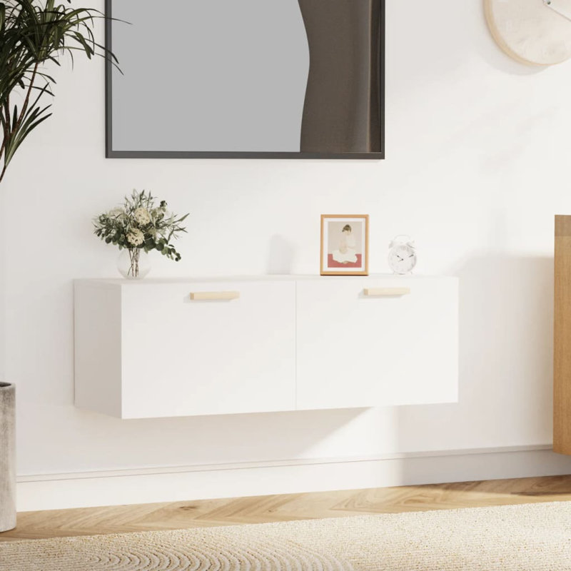 Lyco TV Stand, White, 35cm H x 100cm W x 36.5cm D