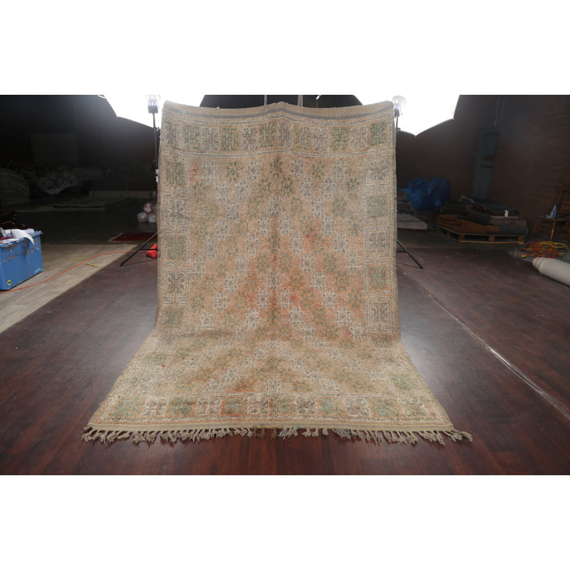 One-of-a-Kind 6'3" X 8'11" 1960s Wool Area Rug in
