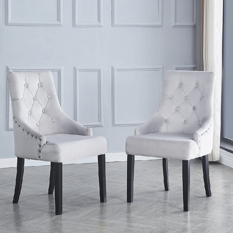 18.5cm H Upholstered Armchair, Black, Grey