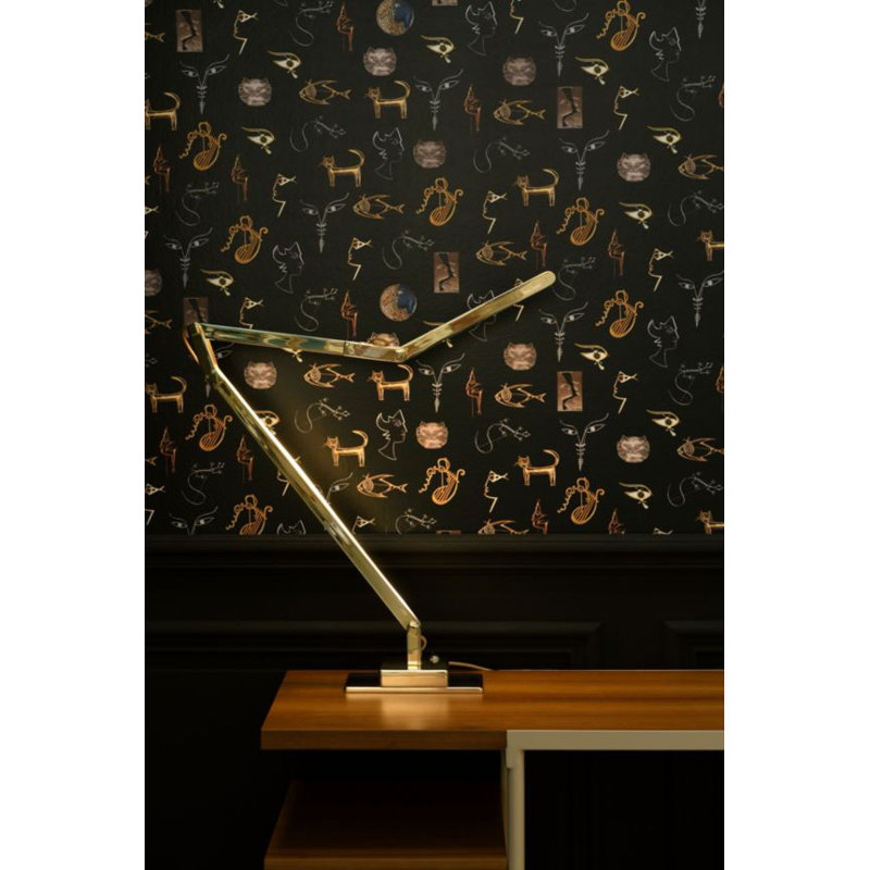 The Wall - Jean Cocteau Joyaux Wallpaper Double Roll by Jean Cocteau, Noir