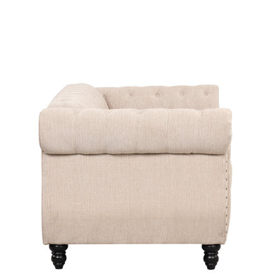 Modern Sofa Modern Sofa Dutch Plush Upholstered Sofa, Solid Wood Legs, Buttoned Tufted Backrest