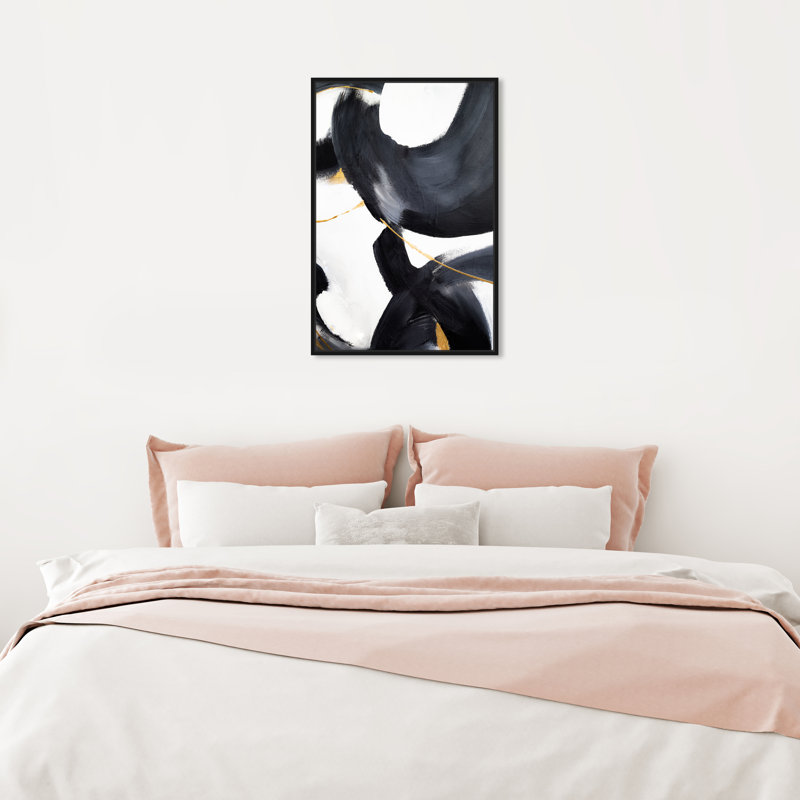 Amani - peinture sur toile, H 24 po x l 16 po, Toile encadrée, Noir