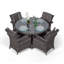 Karas 4 - Person Wicker Patio Dining Set with Round Table , Cushions Included