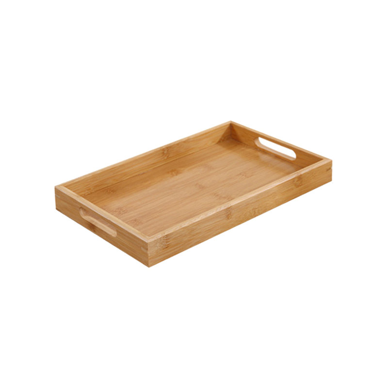 Decorative Serving Tray with Square Handles,Bamboo Breakfast Tray,Serving Platter for Eating,Working,Storing