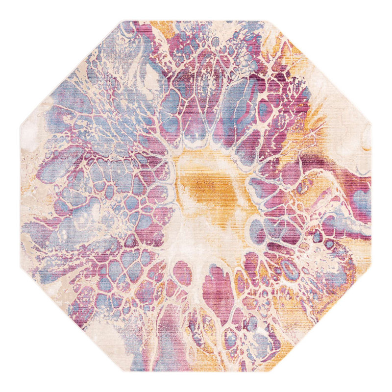 Tapis Red Barrel Studio® Imersion Deepa, Octogone 7 pi 10 po x 7 pi 10 po