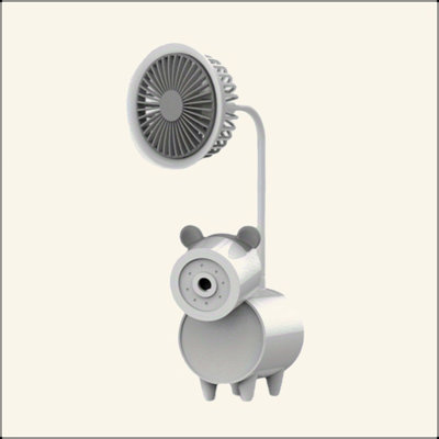 Cute Cartoon USB Fans With Pen Holder Pencil Sharpener; Rechargeable Fan For Children Business Gift
