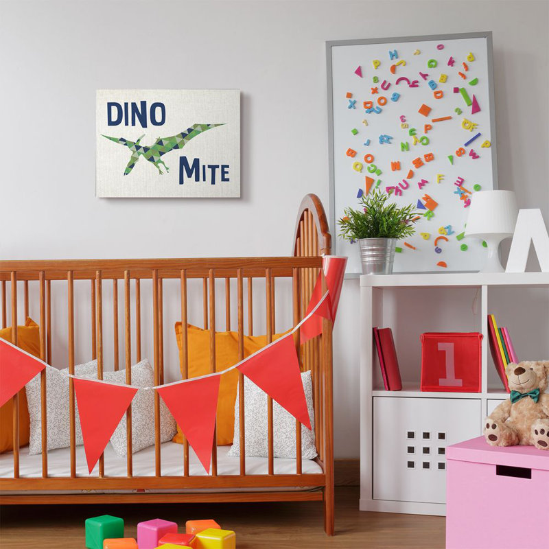Motif de dinosaures Leithow Dino, H 16 po x l 20 po x P 1,5 po, Toile tendue