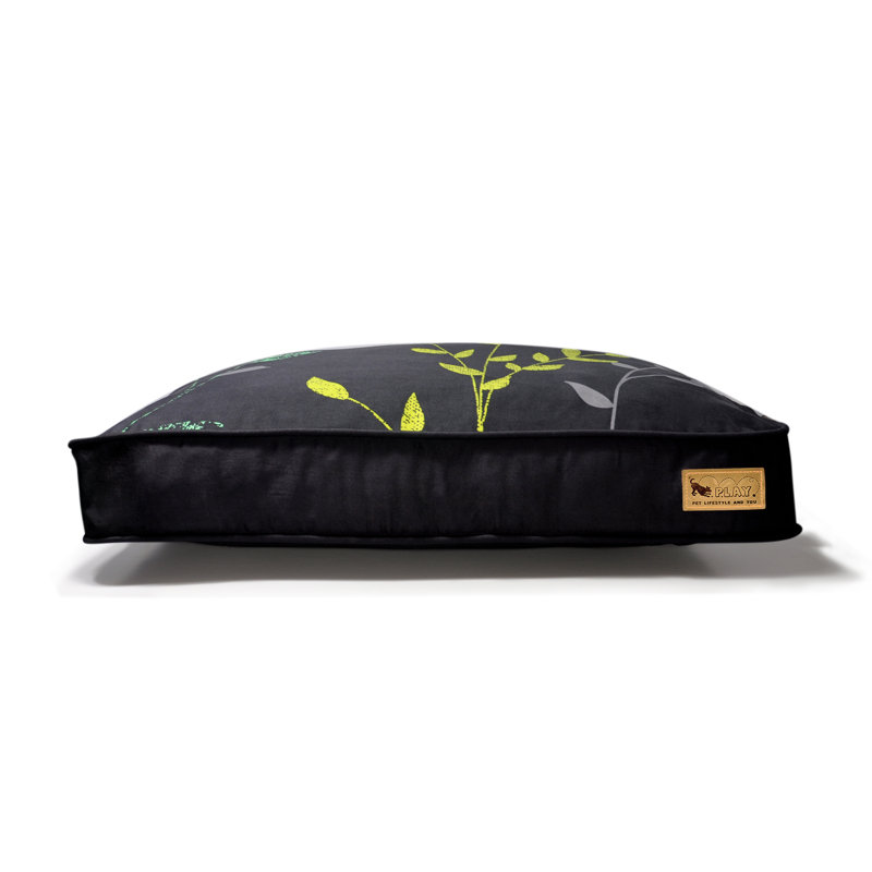 Backyard Greenery Rectangular Dog Pillow, Medium (36" W x 27" D x 5" H), Slate Grey / Dark Grey
