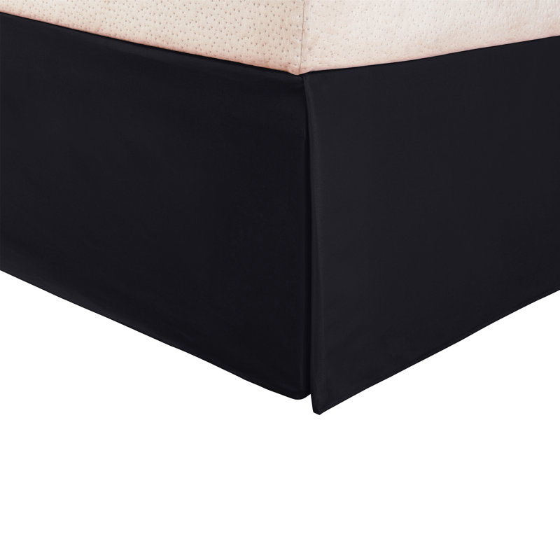 Pleated Bed Skirt, Black, Twin