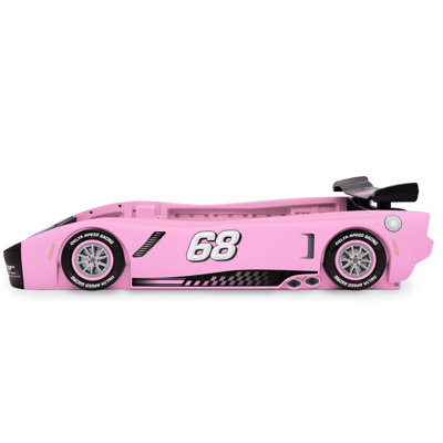 Delta Children Turbo Race Car Twin Bed, Pink