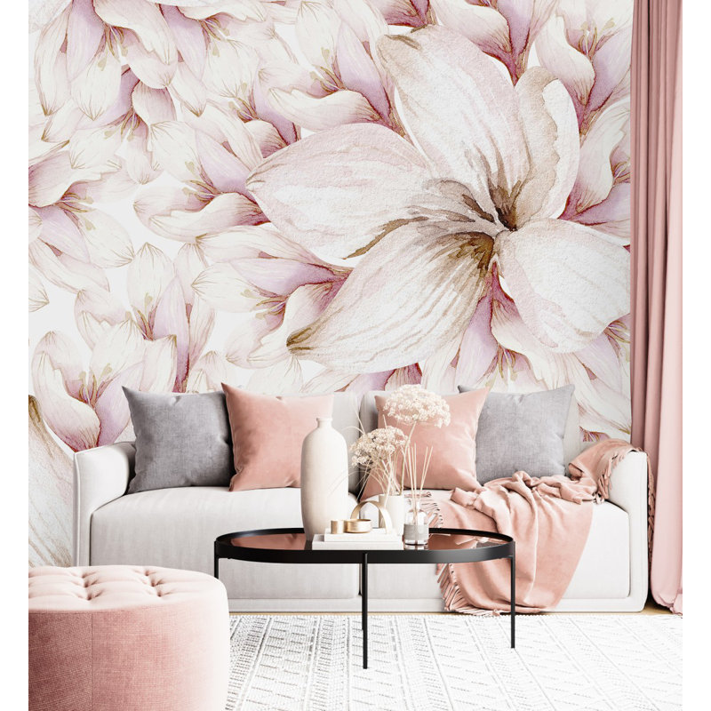 Floral Wall Mural, 10.42' W x 10.42' L