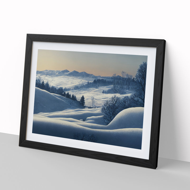 Winter Mountain Sunrise Vol.3 - Framed Print, 25cm H x 34cm W x 2cm D, Black