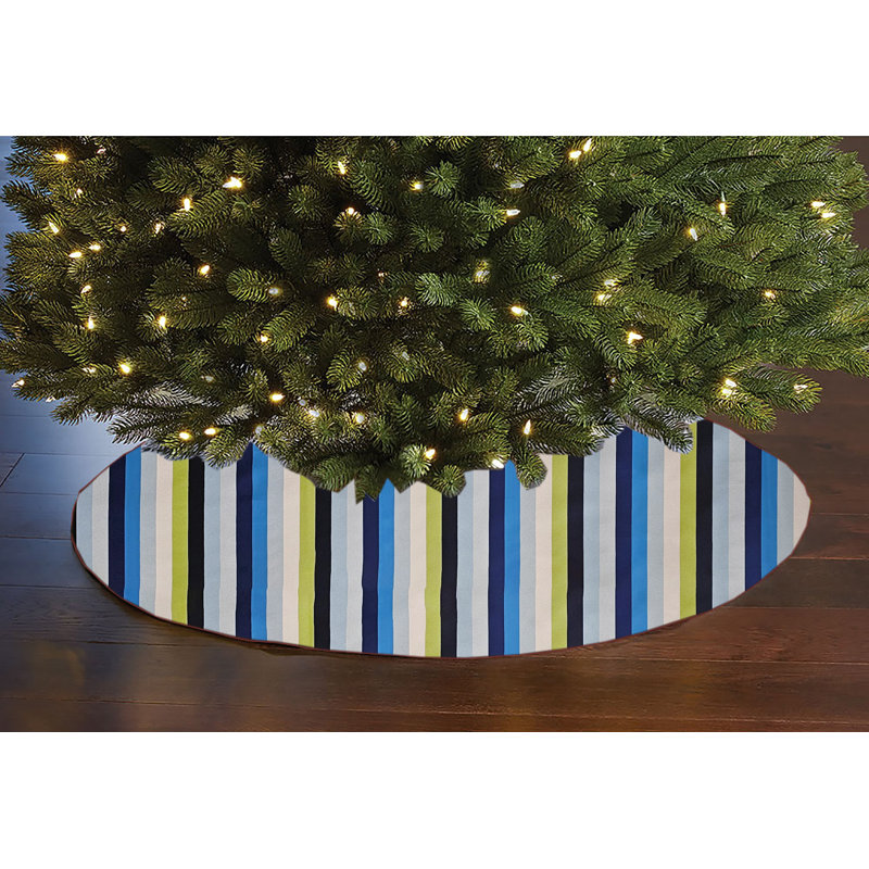 Jupe d'arbre de Noël 58 po Popeline, Bleu / Vert