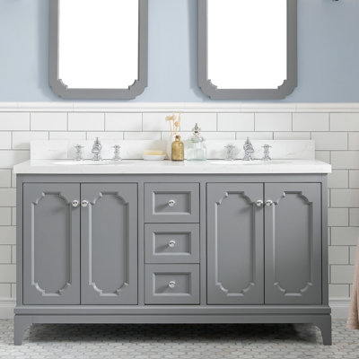 Meuble-lavabo de comptoir en quartz 72 po avec robinet Bernardo Bernardo
