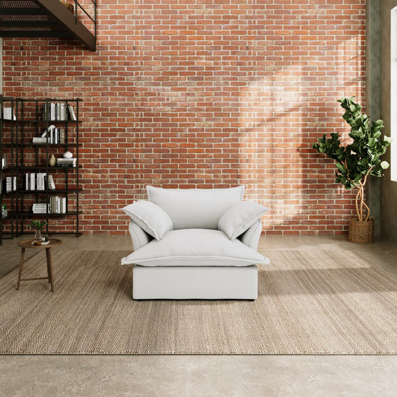 Fauteuil d'appoint rembourré Giannella, Crème, crème