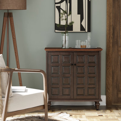 Doelling Retro 2 Door Storage Cabinet With Plaid Pattern Front by Alcott Hill