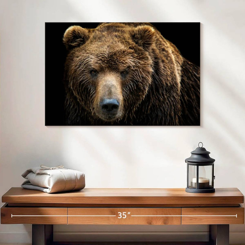 Ours brun extrême-oriental sur toile, H 16 po x l 24 po x P 1,25 po