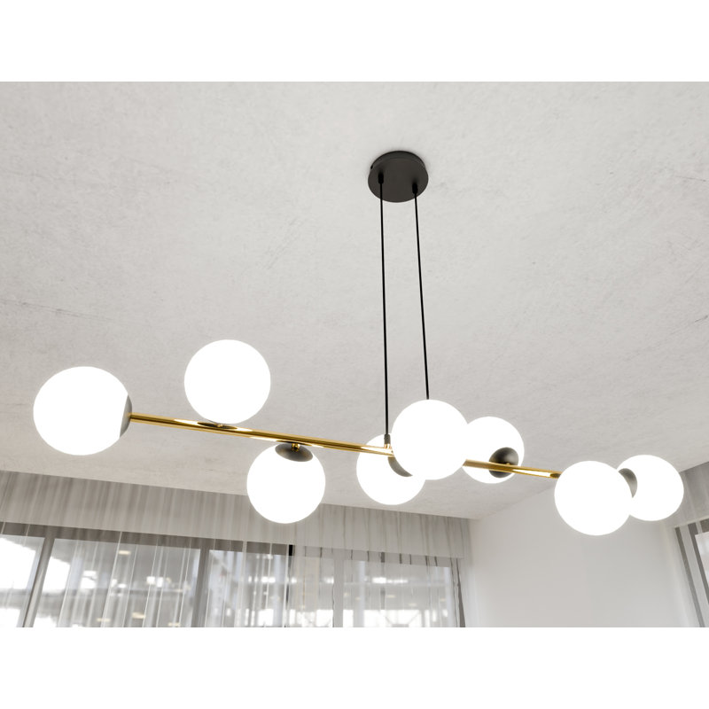 Ambyr 8 - Light Kitchen Island Pendant, Black, White