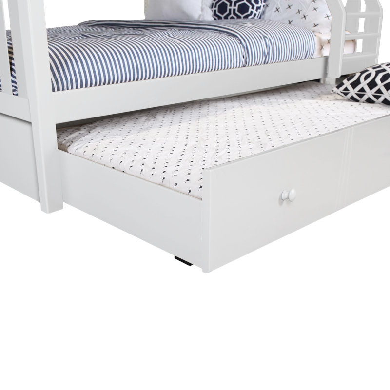 Ravenwood Kids Bunk Bed with Trundle, White, Twin over Full