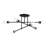 6 Light Black Extra Large Semi-Flush With Brushed Nickel Accents