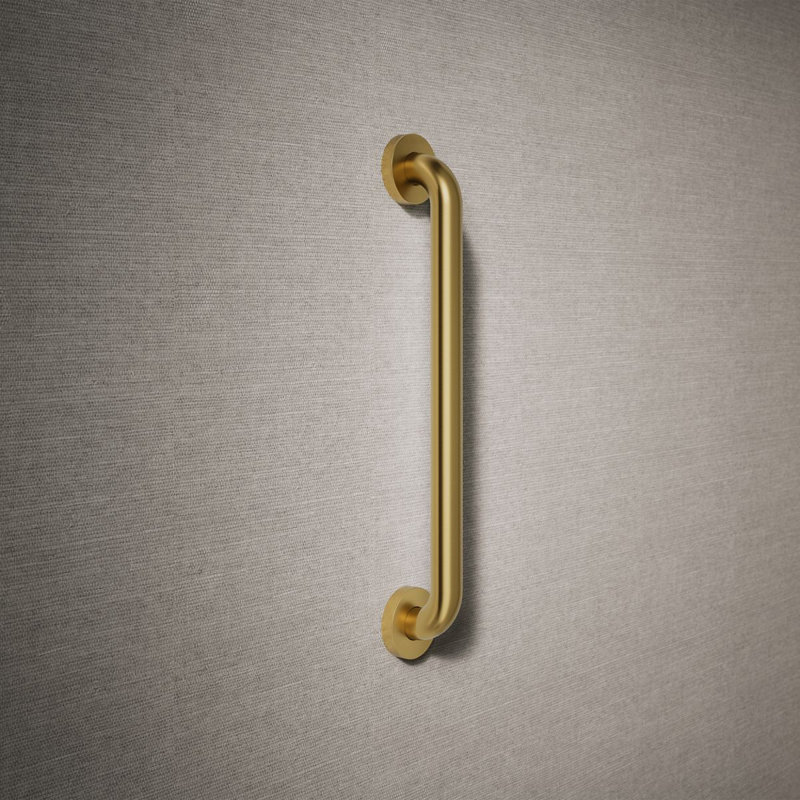 Contemporary Grab Bar, Vibrant Brushed Moderne Brass, 18"W
