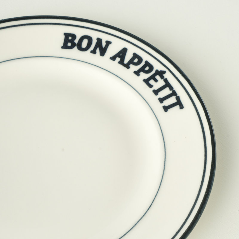 Assiette plate en porcelaine Bon Appetit