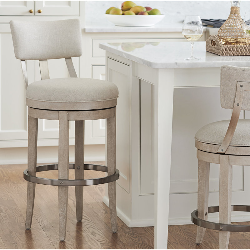 Malibu Swivel Upholstered Stool with Metal Frame, Bar Stool (30" Seat Height)