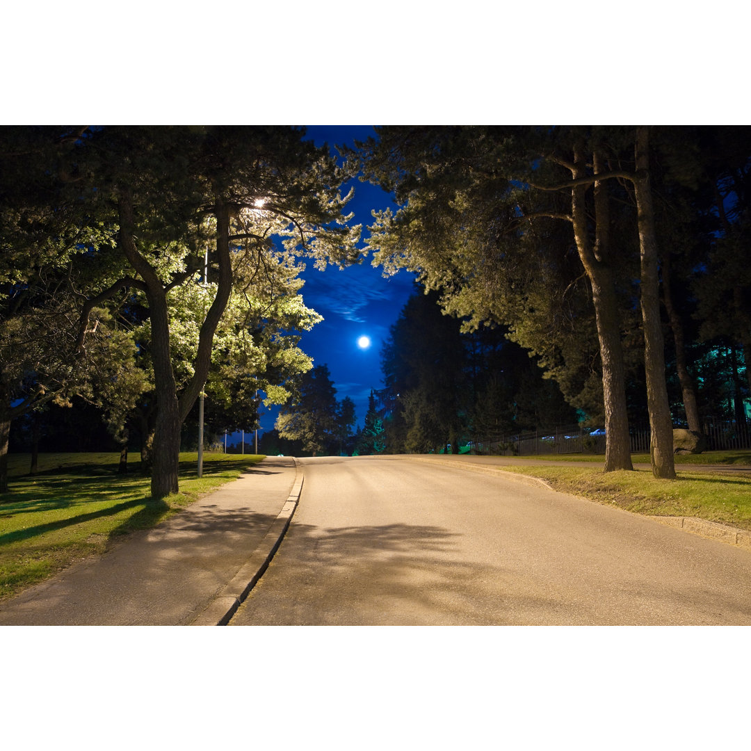 Leinwandbild Night Alley in Helsinki, Finland