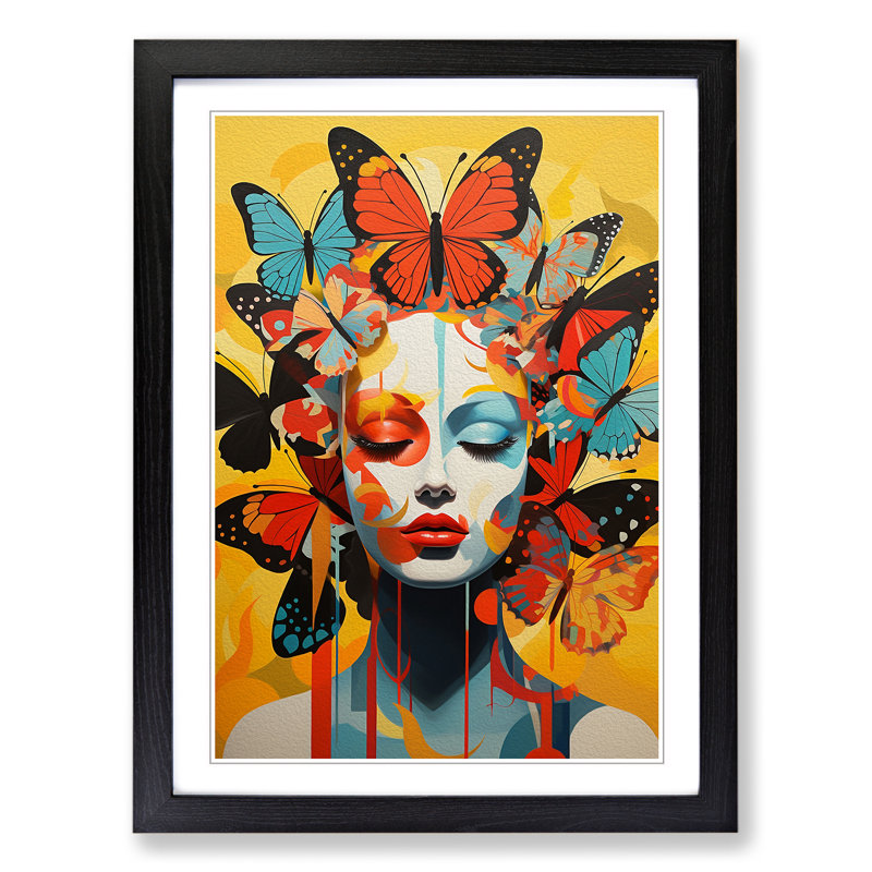 Butterfly Constructivism - Framed Print, Black Framed, 34cm H x 25cm W x 2cm D