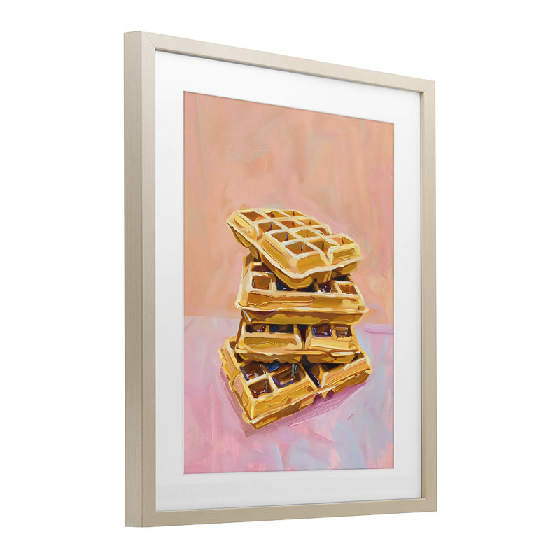 «Stack of Fluffy Waffles», impression sous verre encadrée, design par The Prints Vibe, 16 x 13
