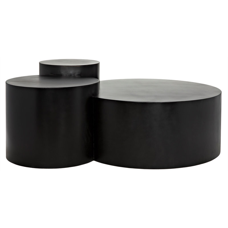 Black Round Multi-Level Metal Coffee Table