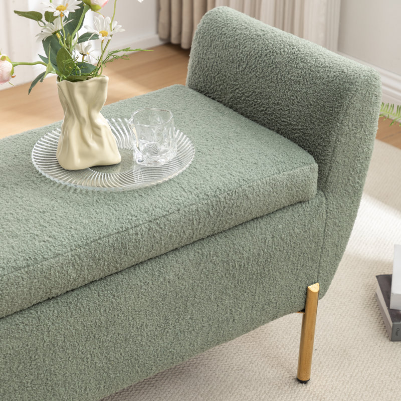 Banc de rangement rembourré Leaysia, Vert