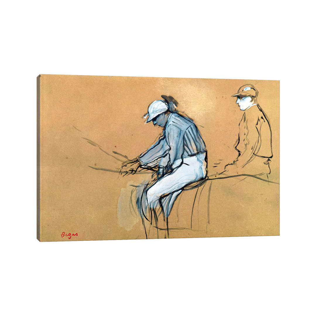Jockeys by Edgar Degas - Wrapped Canvas Painting