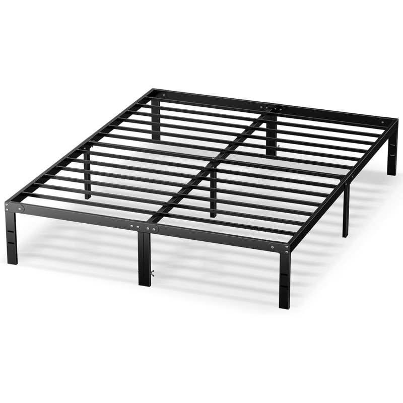 Bed Frame, Metal Platform Frames No Box Spring Needed, Heavy Duty With Storage Space, 14 Inches High, Sturdy Steel Slat Support