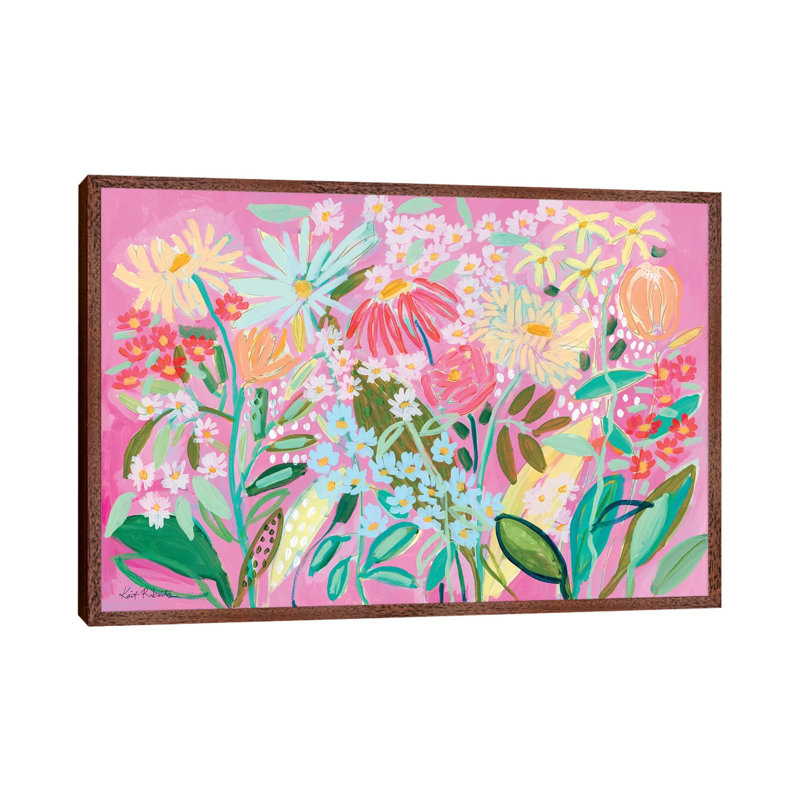 Allow Yourself To Grow by Kait Roberts - Painting on Canvas, 45.72cm H x 66.04cm W x 3.81cm D, Classic Brown Wood Framed