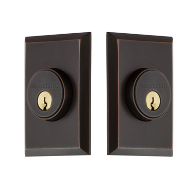 Nostalgic Warehouse New York Plate Double Cylinder Deadbolt