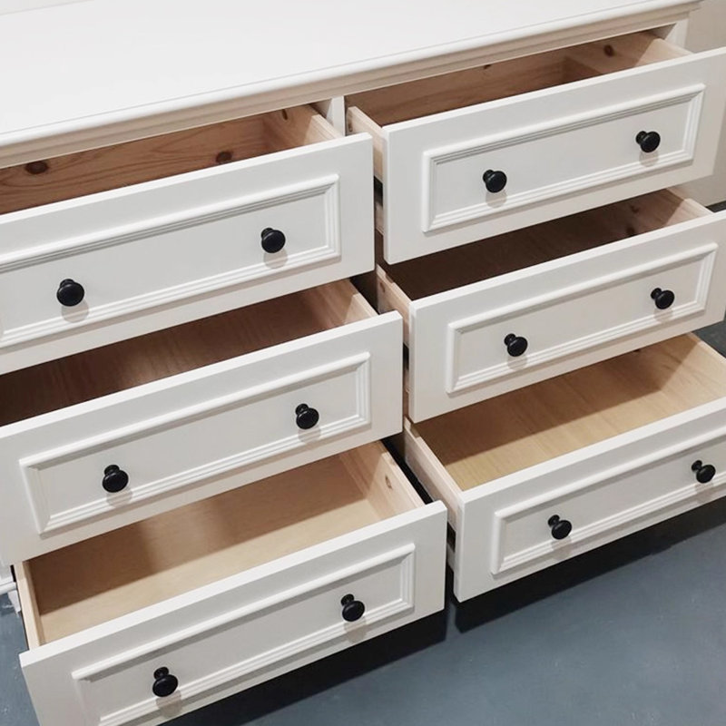 Armoire d'appoint en bois massif blanc et noir, H 31,5 po x l 55,12 po x P 17,72 po
